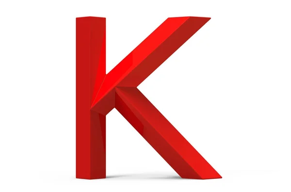3D vykreslení červené zkosené abecedy K — Stock fotografie