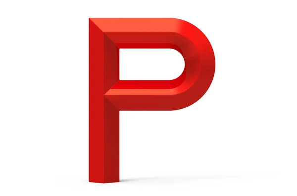 3d rendern rot abgeschrägtes Alphabet p — Stockfoto