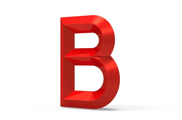 3D renderizar rojo biselado alfabeto B —  Fotos de Stock