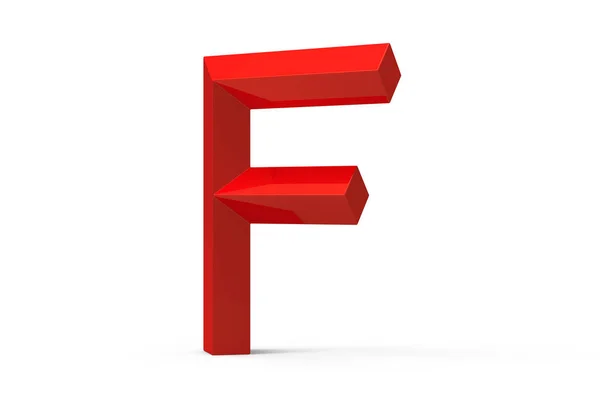 3D render red beveled alphabet F — Stock Photo, Image