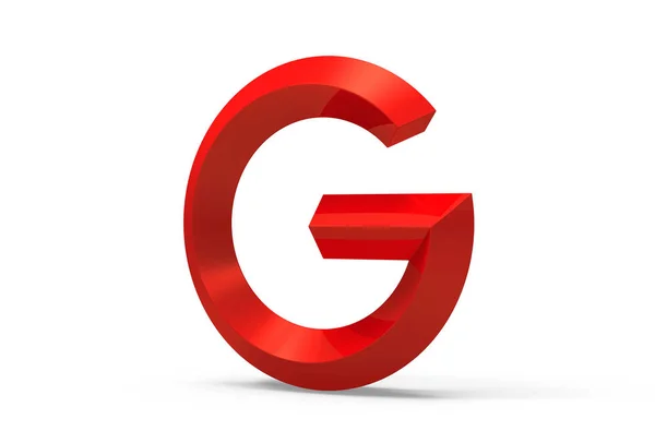 3D render red beveled alphabet G — Stock Photo, Image