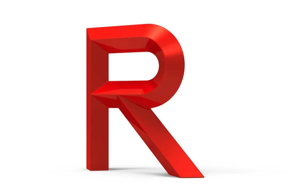 3D vykreslení červené zkosené abeceda R — Stock fotografie