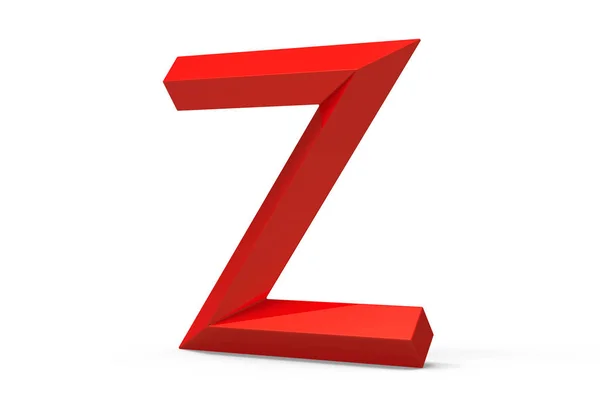 Rendu 3D rouge alphabet biseauté Z — Photo