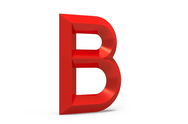 3D render red beveled alphabet B — Stok Foto