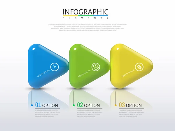 Infográfico de setas 3D — Vetor de Stock