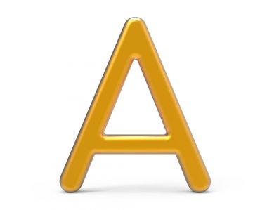 3D render metalik alfabesi A