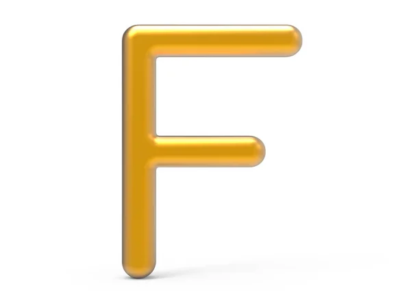 3D render metallic alphabet F — Stock Photo, Image