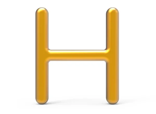 3D render metallic alphabet H — Stock Photo, Image