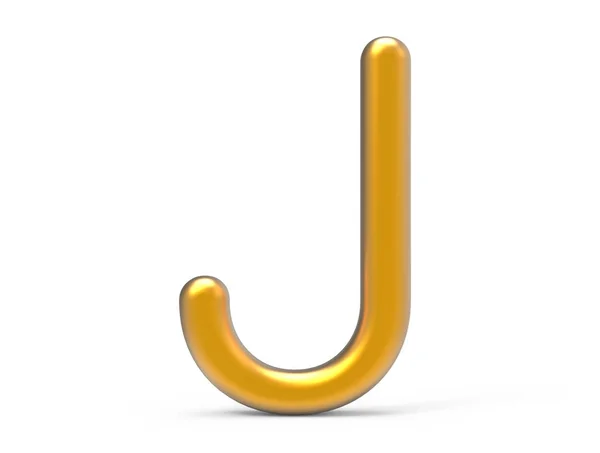 3D renderizar alfabeto metálico J — Foto de Stock