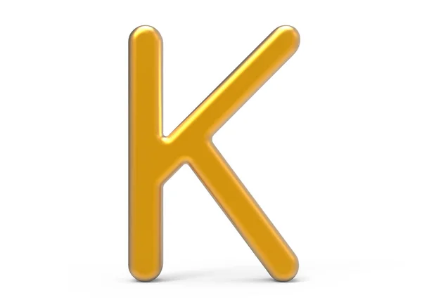 3D визуализация металлического алфавита K — стоковое фото