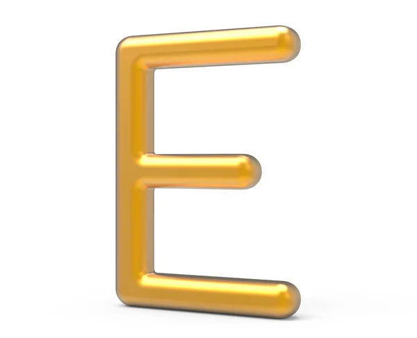 3D rendern metallisches Alphabet e — Stockfoto