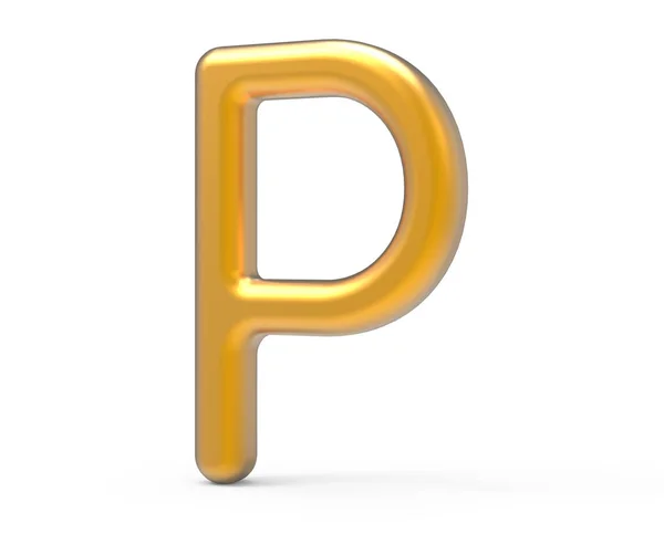Rendi 3D l'alfabeto metallico P — Foto Stock