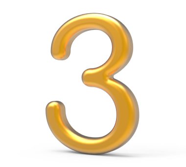 3D render altın sayı 3