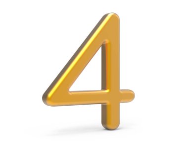 3D render altın sayı 4