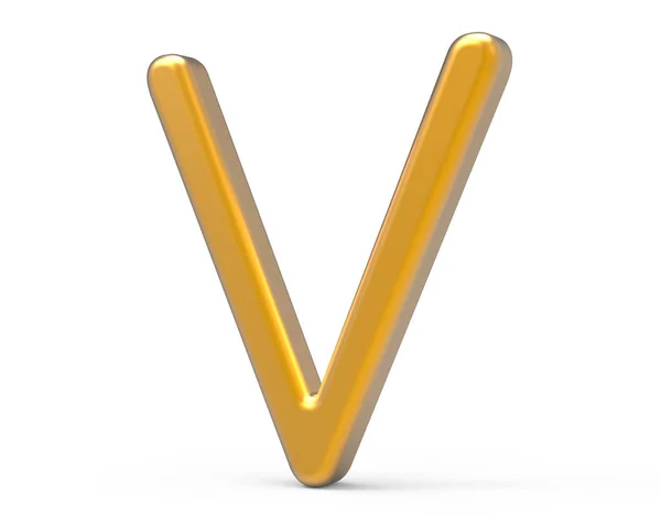 3D візуалізація металевий алфавіт V — стокове фото