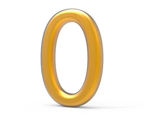 3D render golden number 0 — Stock Photo, Image