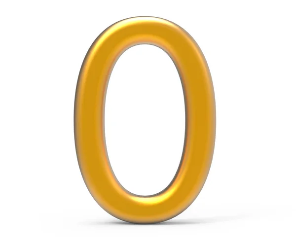 3D render golden number 0 — Stock Photo, Image