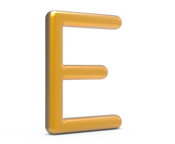 3D визуализация металлического алфавита E — стоковое фото