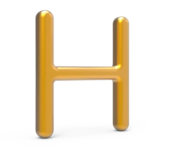 3D визуализация металлического алфавита H — стоковое фото