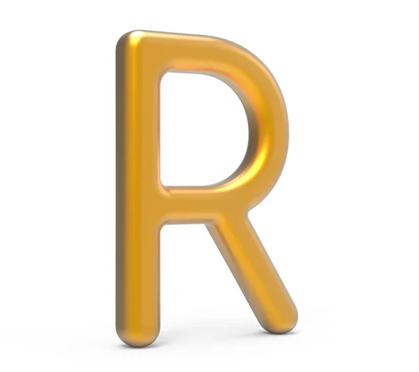 3D render metallic alphabet R — Stock Photo, Image