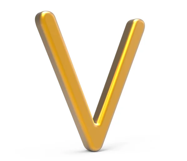 3D render metallic alphabet V — Stock Photo, Image