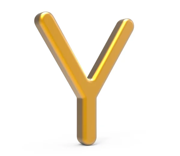 3D renderizar alfabeto metálico Y — Fotografia de Stock