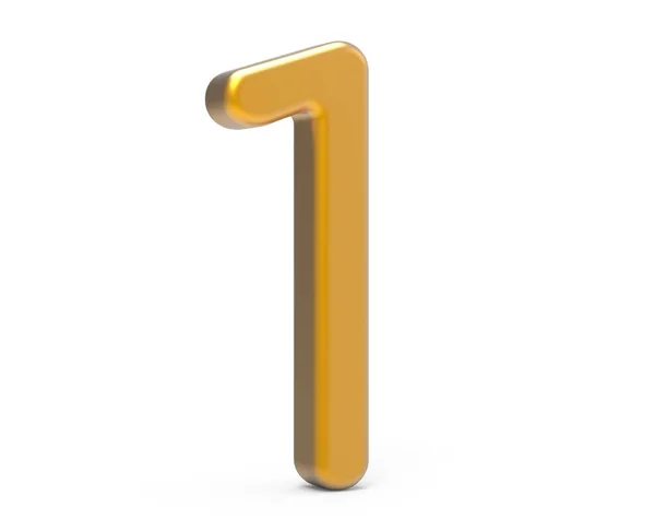 3D renderizar número dourado 1 — Fotografia de Stock