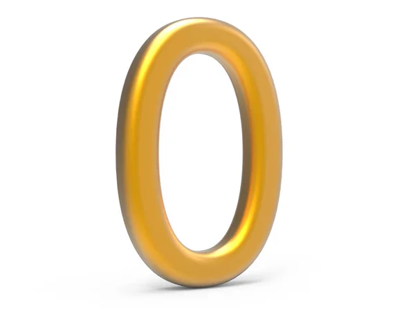 3D renderizar número de ouro 0 — Fotografia de Stock