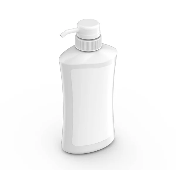 Bomba en blanco dispensador botella mockup — Foto de Stock