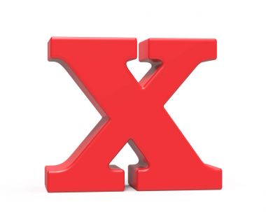 3D render kırmızı alfabe X