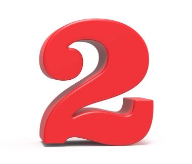 3D render kırmızı sayı 2