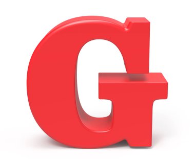 3D render kırmızı alfabe G