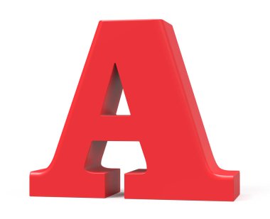 3D render kırmızı alfabesi A
