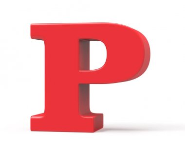 3D render kırmızı alfabe P