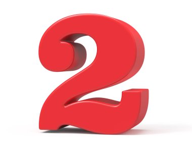 3D render kırmızı sayı 2