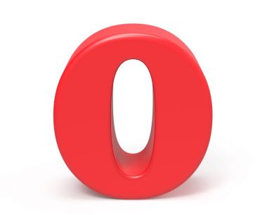 3D render kırmızı numarası 0