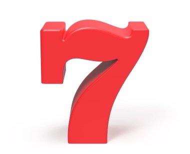 3D render kırmızı sayı 7