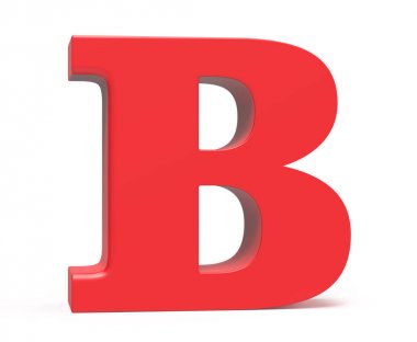 3D render kırmızı alfabe B