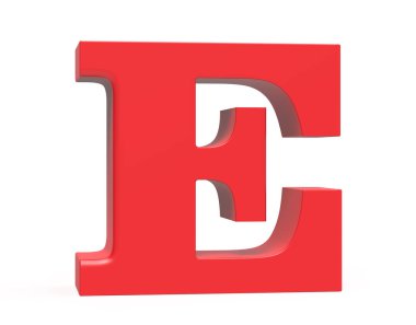 3D render kırmızı alfabe E