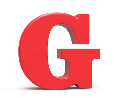 3D render kırmızı alfabe G