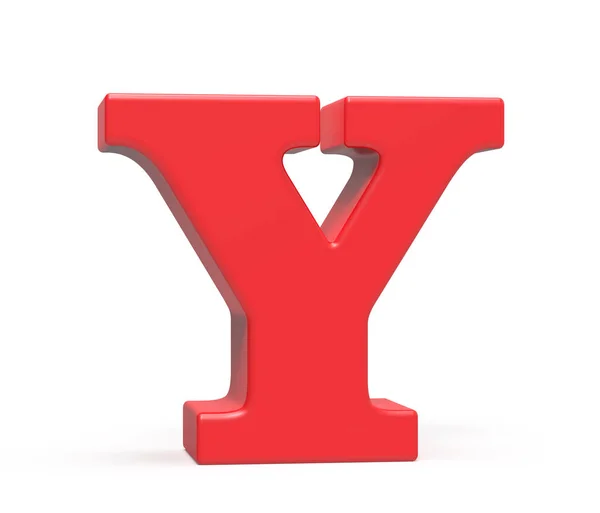 3D render red alphabet Y — Stock Photo, Image