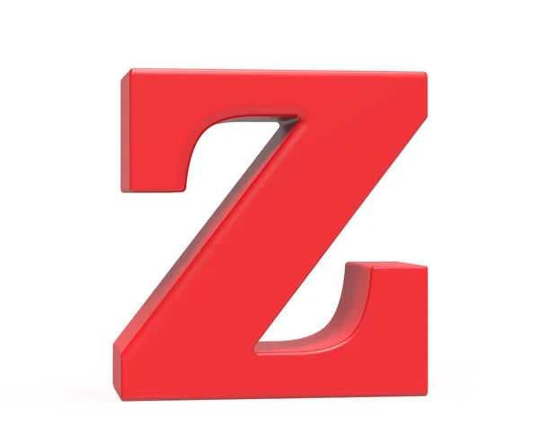 3D render röd alfabetet Z — Stockfoto