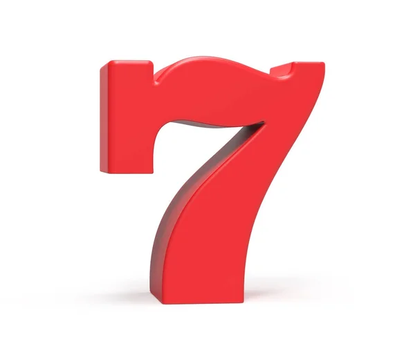 3D render red number 7 — Stock Photo, Image