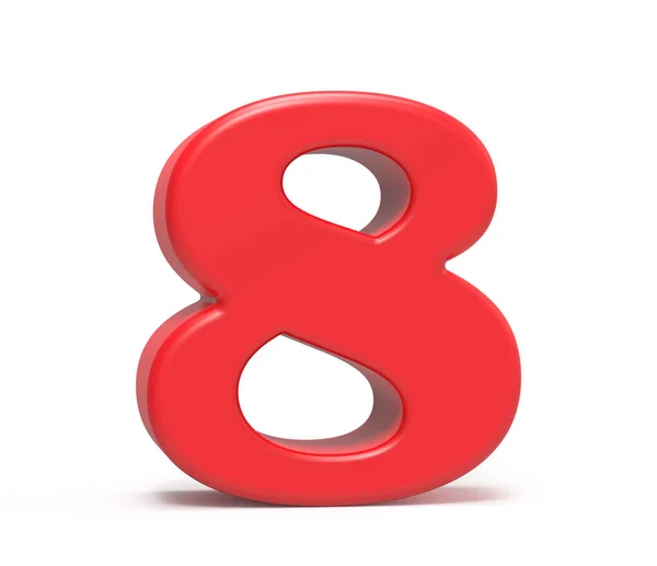 3D render red number 8 — Stock Photo, Image