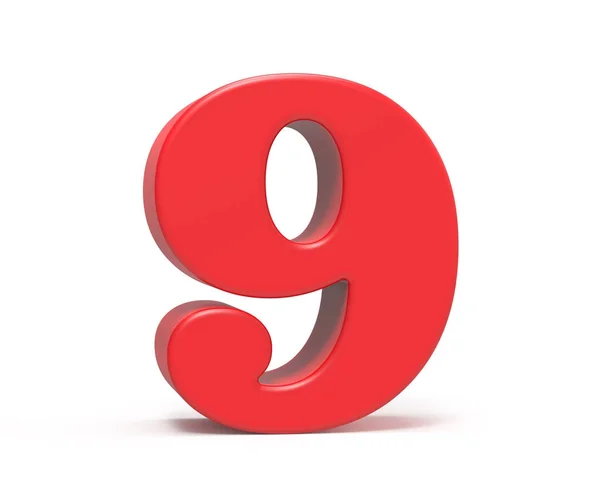 3D render red number 9 — Stock Photo, Image