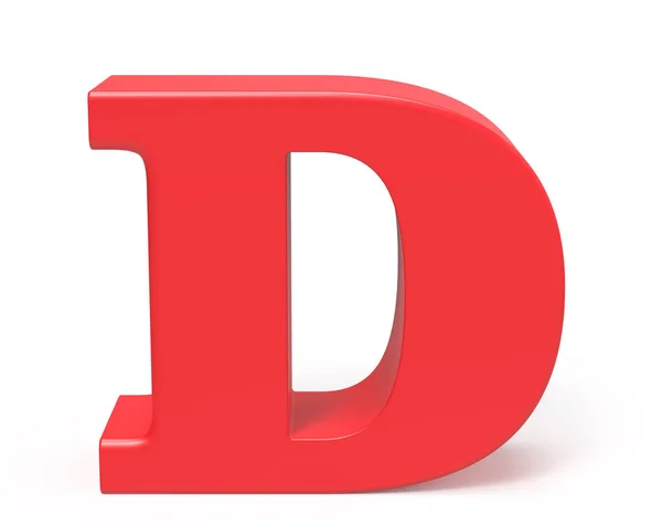 3D render red alphabet D — Stock Photo, Image