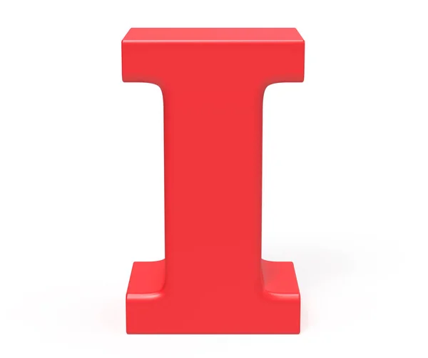 Alfabet czerwony render 3D I — Zdjęcie stockowe