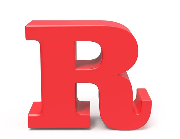 Rendu 3D alphabet rouge R — Photo