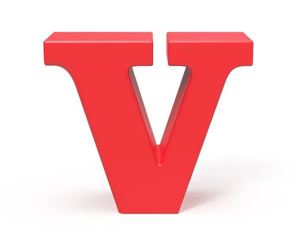 Трехмерный красный алфавит V — стоковое фото