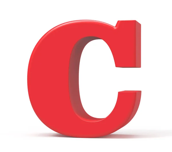 3D візуалізація червоного алфавіту C — стокове фото